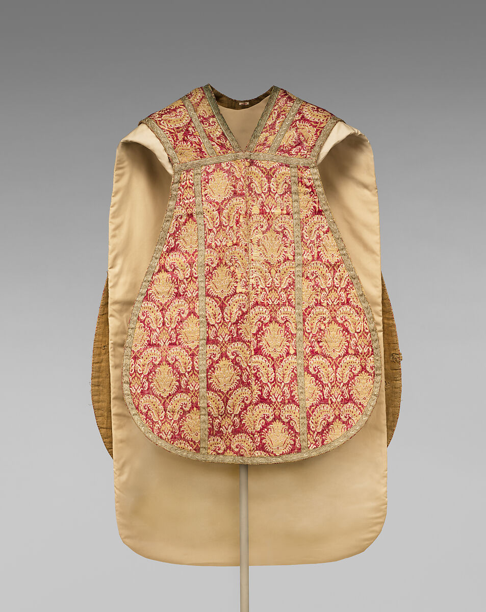 Chasuble, Silk, linen, metal thread, Possibly Spanish