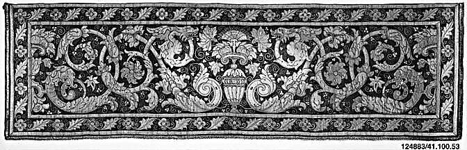 Panel, Silk and metal thread, Spanish 
