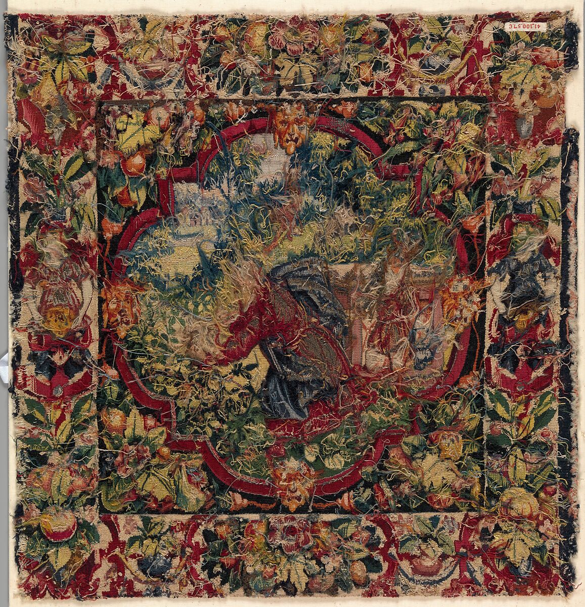 The Sacrifice of Isaac from the Story of Abraham, Wool, silk, silver-gilt thread (21 warps per inch, 9 per cm.), Flemish