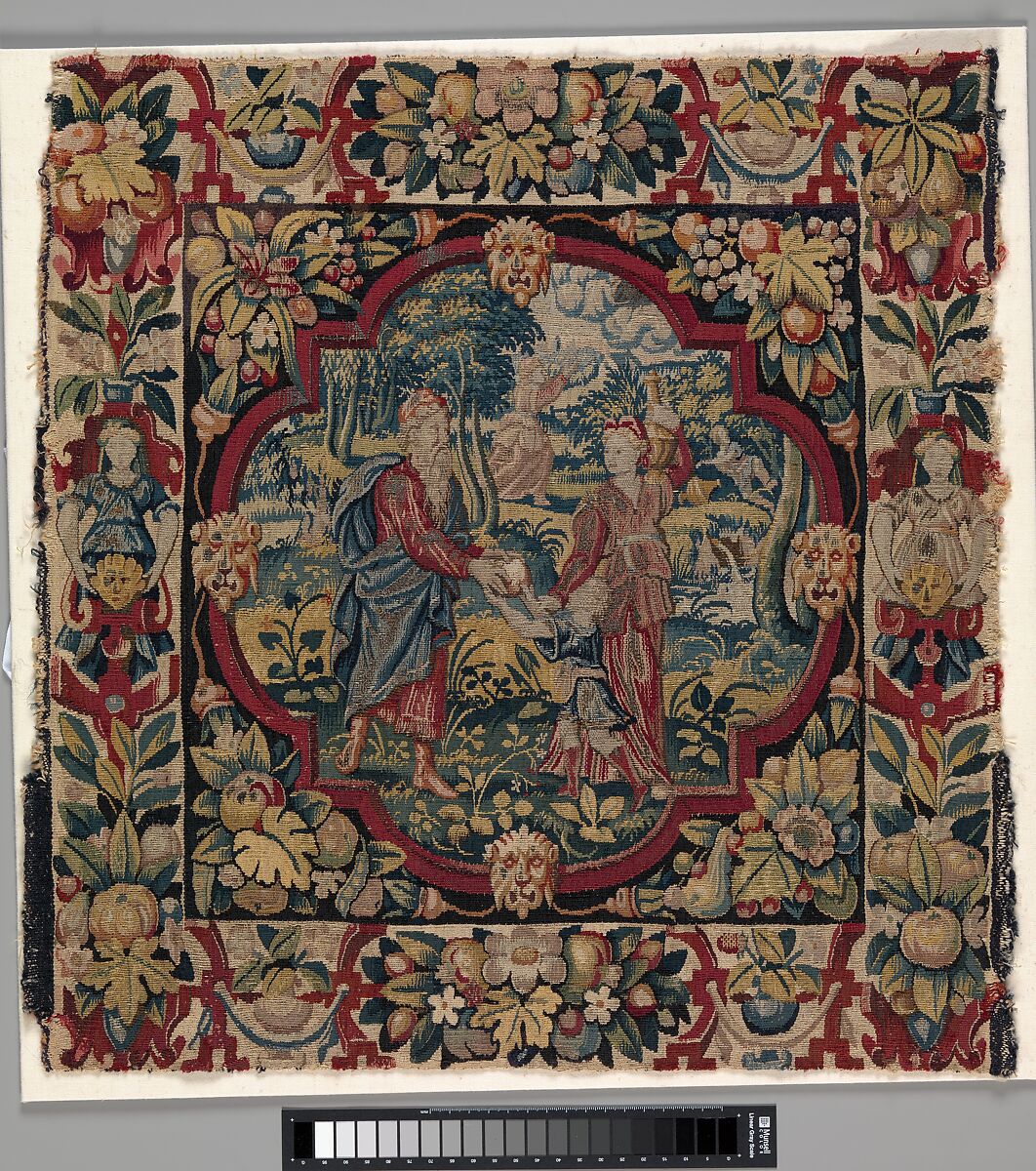 The Expulsion of Hagar from the Story of Abraham, Wool, silk, silver-gilt thread (21 warps per inch, 9 per cm.), Flemish 