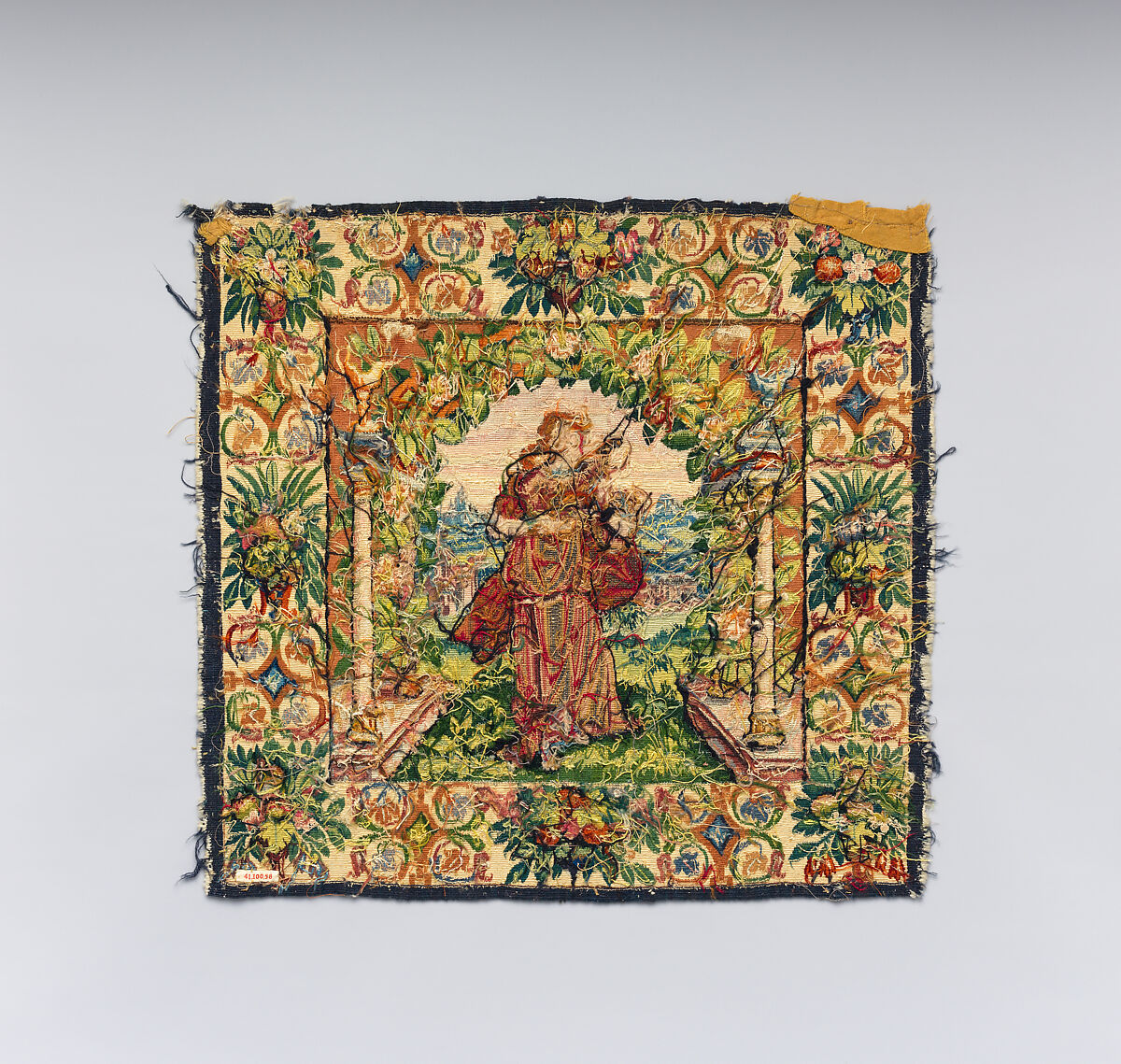 Faith, probably from a set of the Virtues, Wool, silk, silver and silver-gilt thread (21 warps per inch, 9 per cm.), Flemish