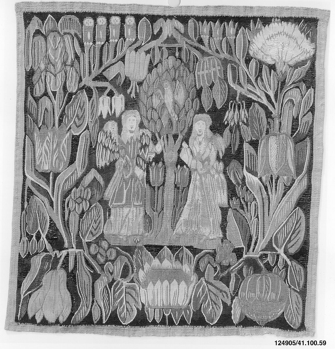 The Annunciation, Wool, silk (17 warps per inch, 7 per cm), Danish 