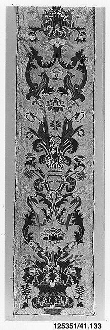Panel, Silk on canvas, Italian
