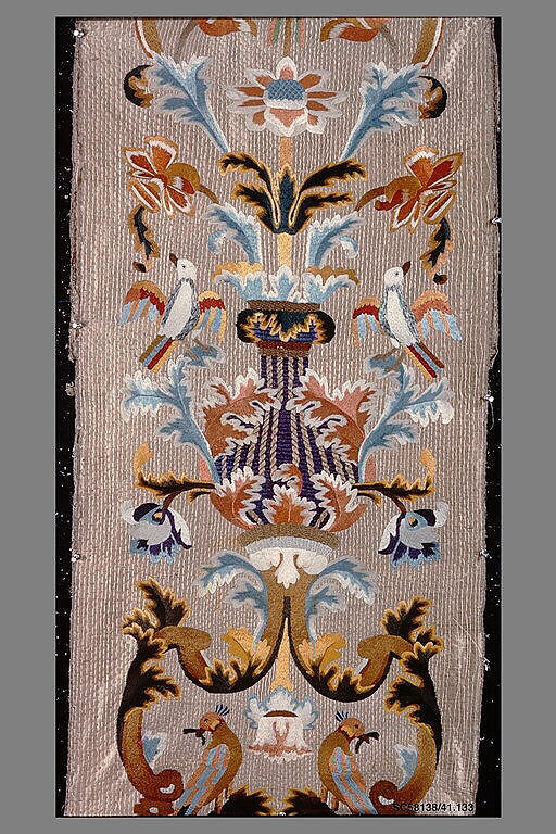 Panel, Silk on canvas, Italian