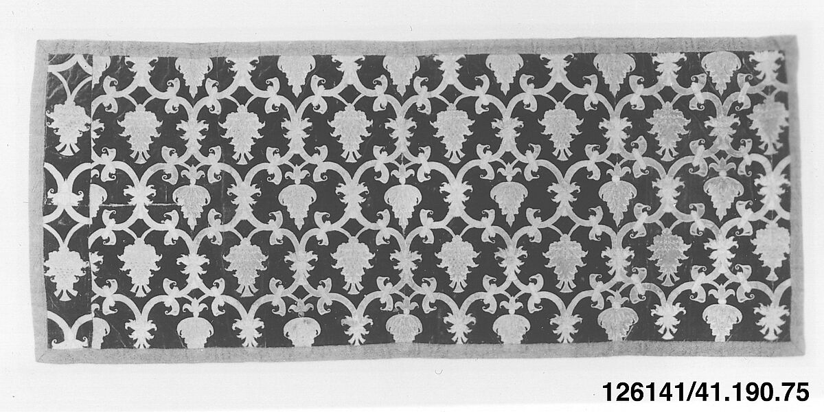 Runner, Silk and metal thread, Italian