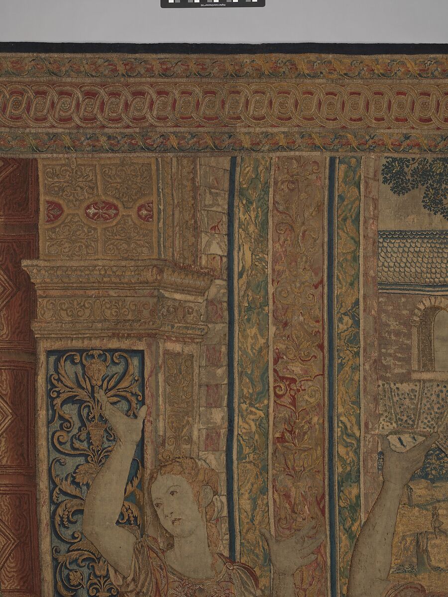 Mercury Changes Aglauros to Stone, from the Story of Mercury and Herse, Design attributed to Giovanni Battista Lodi da Cremona (Italian, active 1540–52), Wool, silk and precious metal-wrapped threads (20-22 warps per inch, 8-9 warps per cm.), Netherlandish, Brussels