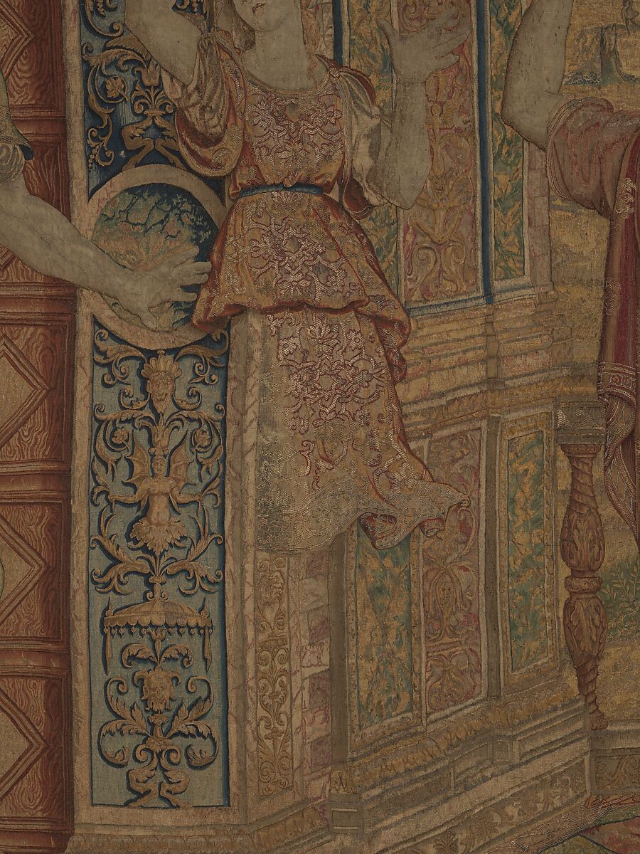 Mercury Changes Aglauros to Stone, from the Story of Mercury and Herse, Design attributed to Giovanni Battista Lodi da Cremona (Italian, active 1540–52), Wool, silk and precious metal-wrapped threads (20-22 warps per inch, 8-9 warps per cm.), Netherlandish, Brussels