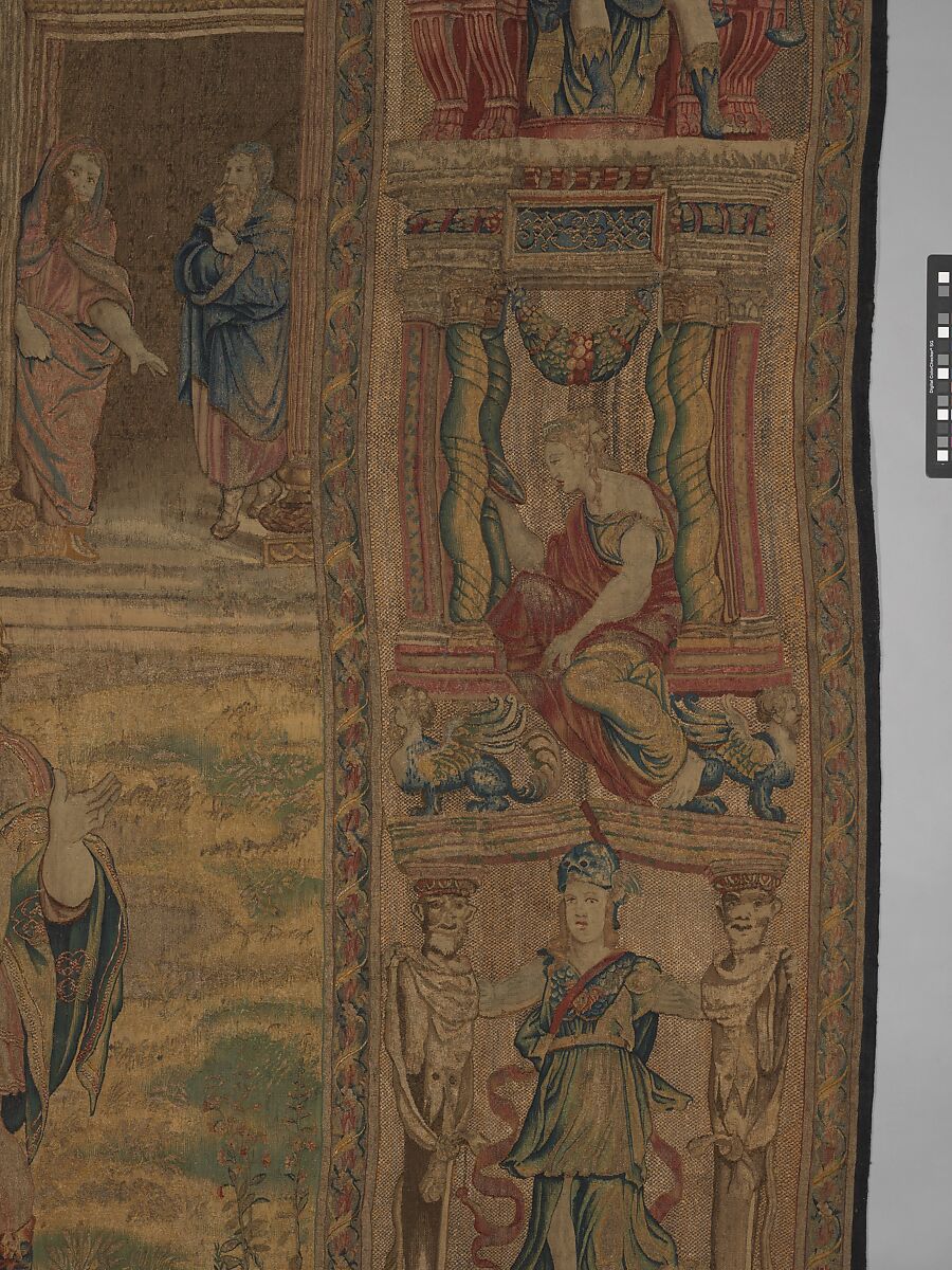 Mercury Changes Aglauros to Stone, from the Story of Mercury and Herse, Design attributed to Giovanni Battista Lodi da Cremona (Italian, active 1540–52), Wool, silk and precious metal-wrapped threads (20-22 warps per inch, 8-9 warps per cm.), Netherlandish, Brussels