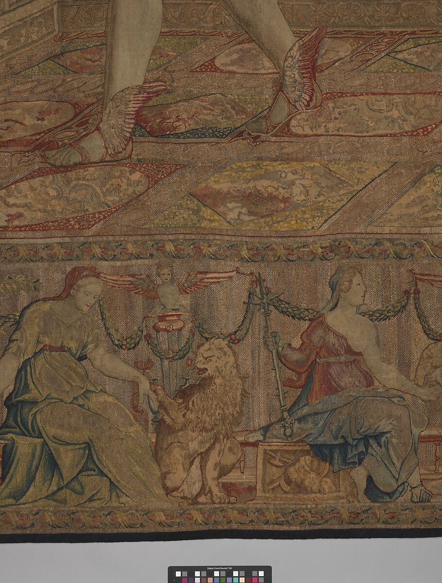 Mercury Changes Aglauros to Stone, from the Story of Mercury and Herse, Design attributed to Giovanni Battista Lodi da Cremona (Italian, active 1540–52), Wool, silk and precious metal-wrapped threads (20-22 warps per inch, 8-9 warps per cm.), Netherlandish, Brussels