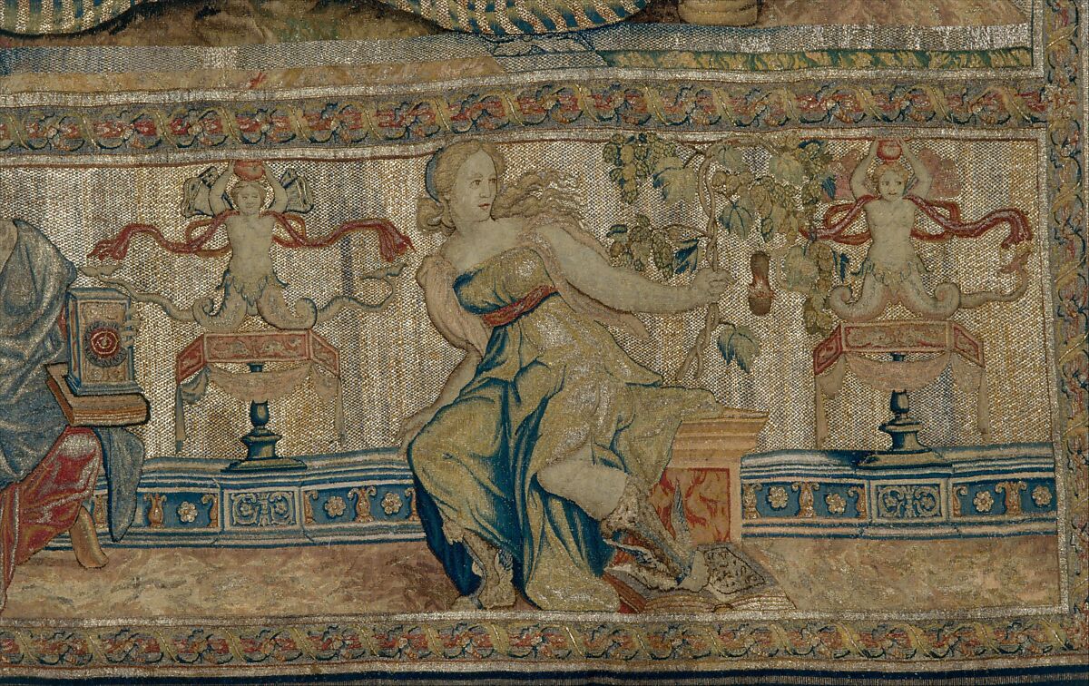 Aglauros’s Vision of the Bridal Chamber of Herse, from the Story of Mercury and Herse, Design attributed to Giovanni Battista Lodi da Cremona (Italian, active 1540–52), Wool, silk and precious metal-wrapped threads (20-22 warps per inch, 8-9 warps per cm.), Netherlandish, Brussels