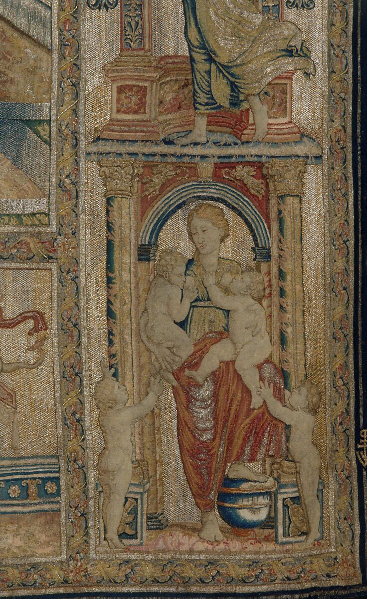 Aglauros’s Vision of the Bridal Chamber of Herse, from the Story of Mercury and Herse, Design attributed to Giovanni Battista Lodi da Cremona (Italian, active 1540–52), Wool, silk and precious metal-wrapped threads (20-22 warps per inch, 8-9 warps per cm.), Netherlandish, Brussels