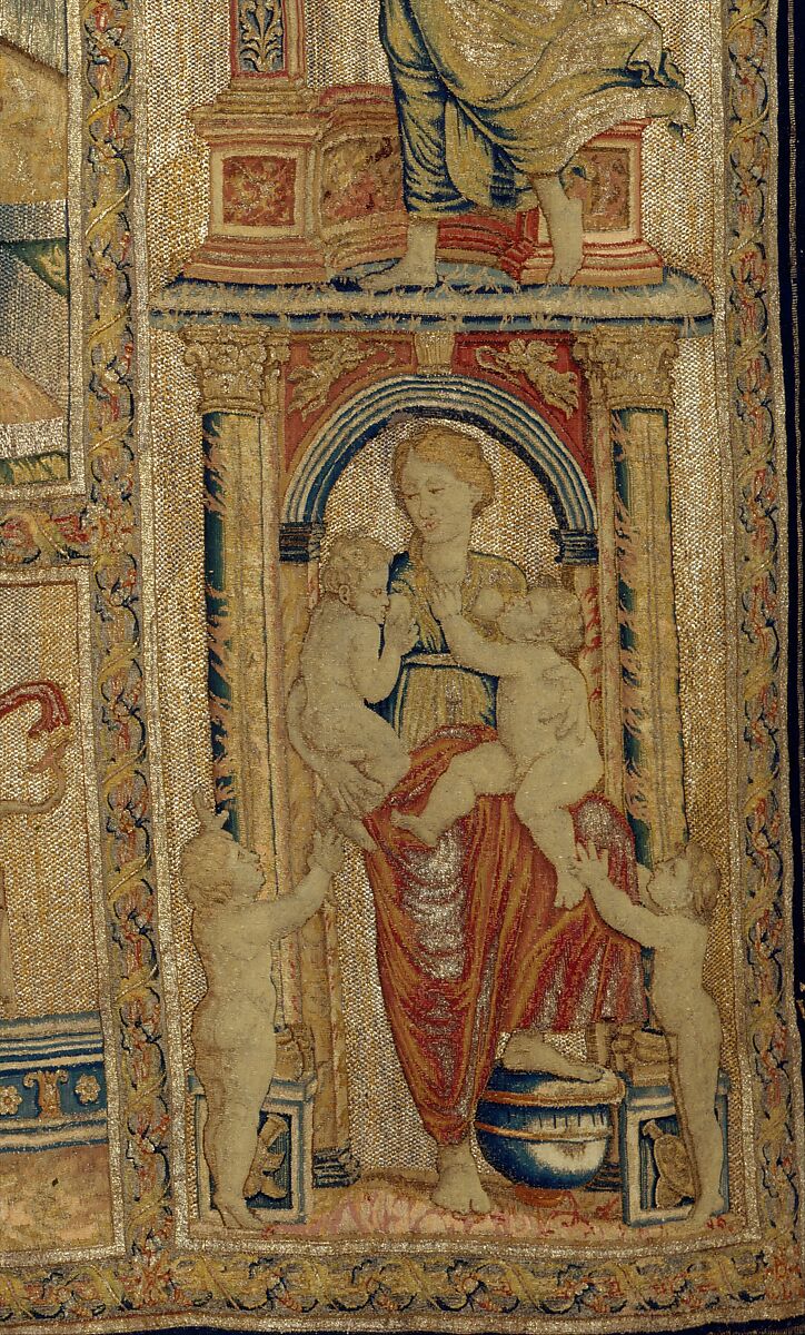 Aglauros’s Vision of the Bridal Chamber of Herse, from the Story of Mercury and Herse, Design attributed to Giovanni Battista Lodi da Cremona (Italian, active 1540–52), Wool, silk and precious metal-wrapped threads (20-22 warps per inch, 8-9 warps per cm.), Netherlandish, Brussels