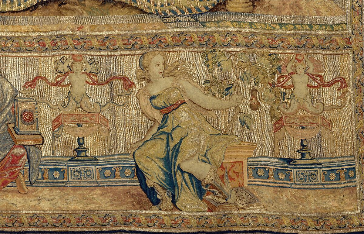 Aglauros’s Vision of the Bridal Chamber of Herse, from the Story of Mercury and Herse, Design attributed to Giovanni Battista Lodi da Cremona (Italian, active 1540–52), Wool, silk and precious metal-wrapped threads (20-22 warps per inch, 8-9 warps per cm.), Netherlandish, Brussels