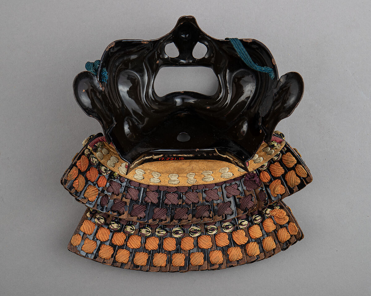 Helmet (<i>Hoshi Kabuto</i>) and Mask with Gorget, Iron, lacquer, gilt copper, leather, silk, Japanese