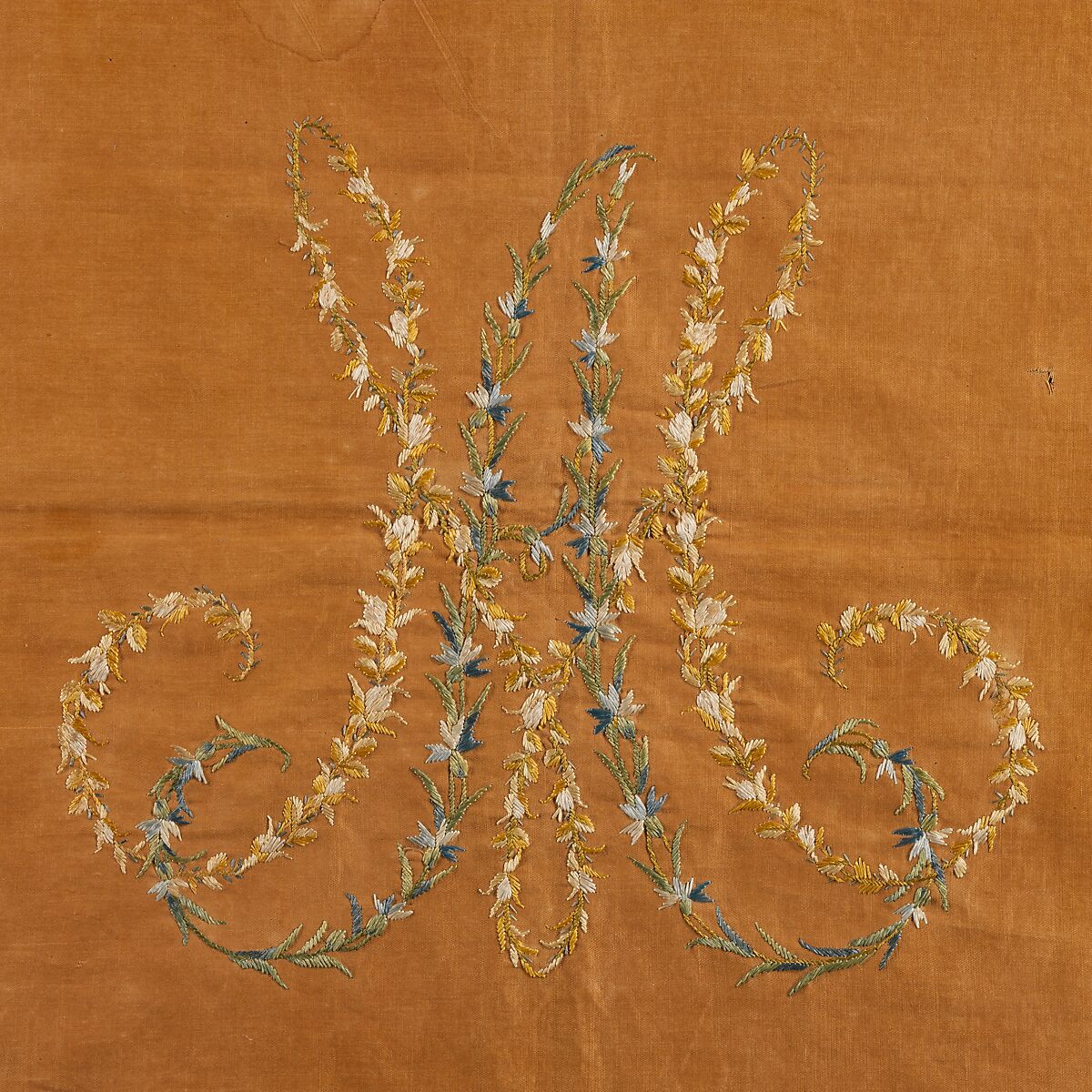 Firescreen panel, Embroidered by Marie Antoinette, Queen of France (French (born Austria), Vienna 1755–1792 Paris), Cotton embroidered with silk, French