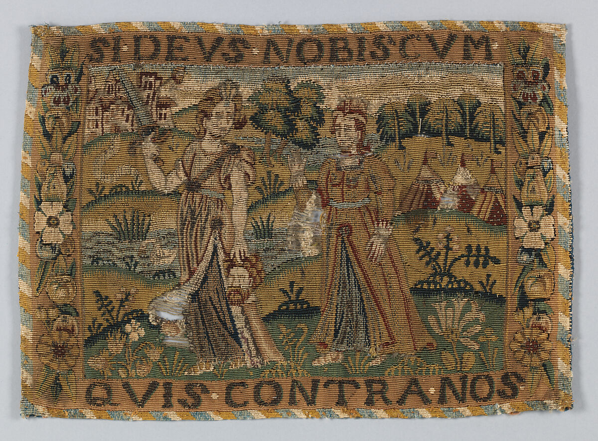 Judith with the Head of Holofernes and Her Maid, William Sheldon, Wool, silk, silver-gilt thread (24 warps per inch, 10 per cm.), British, probably Barcheston or Bordesley