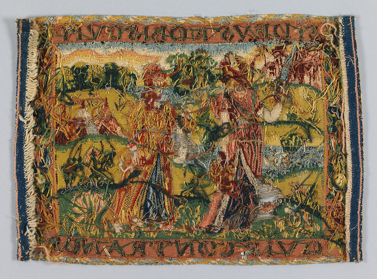 Judith with the Head of Holofernes and Her Maid, Attributed to the weaving workshop funded by William Sheldon (Barcheston, Warwickshire and Bordesley, Worcestershire), Wool, silk, silver-gilt thread (24 warps per inch, 10 per cm.), British, probably Barcheston or Bordesley