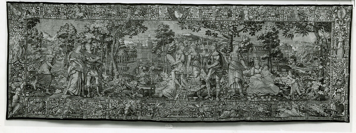 The Romans with their Sabine Wives from the Story of the Romans and the Sabines, Nicolas van Orley (active 1570–1585), Wool, silk (19-21 warps per inch, 7-8 per cm.), Flemish, Brussels or Antwerp 