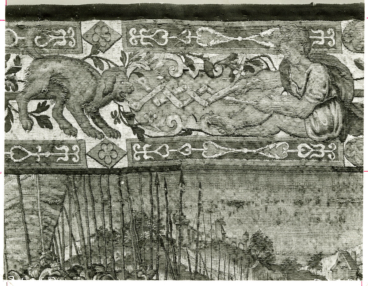 The Sabine Women Stopping the Battle between the Romans and the Sabines from the Story of the Romans and the Sabines, Nicolas van Orley (active 1570–1585), Wool, silk (19-21 warps per inch, 7-9 per cm.), Flemish, Brussels or Antwerp