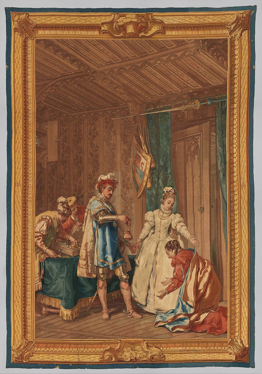 The Continence of Bayard from a set of The History of France, Louis Jean Jacques Durameau (French, Paris 1733–1796 Versailles), Wool, silk (22-23 warps per inch, 9-10 per cm.), French, Paris 