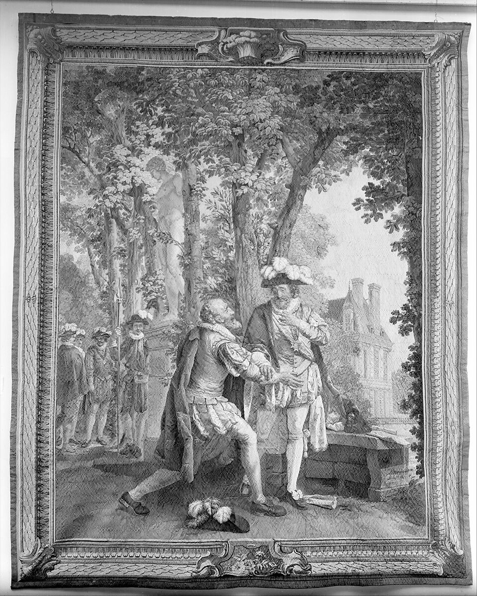 Sully at the Feet of Henri IV from a set of The History of France, Designed by Jean Jacques François Le Barbier (French, Rouen 1738–1826 Paris), Wool, silk (22-23 warps per inch, 9-10 per cm.), French, Paris