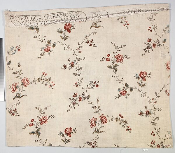 Piece, Fabrica de Ramon Vicens y Coma, Cotton, Spanish, Barcelona