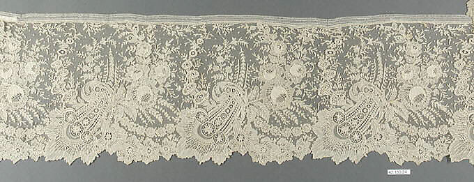 Border, Needle lace, Brussels needle lace, Point de Gaze, Belgian, Brussels 