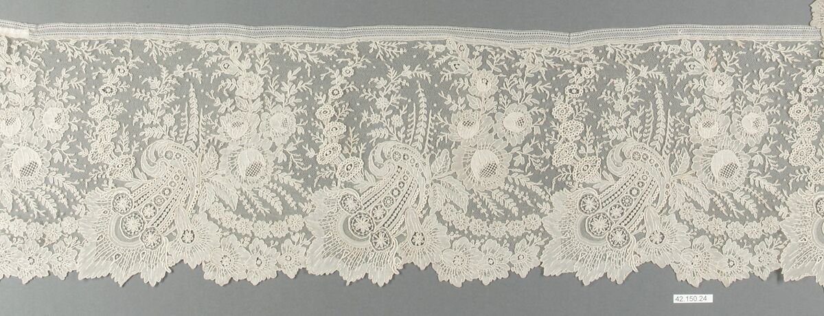 Border, Needle lace, Brussels needle lace, Point de Gaze, Belgian, Brussels