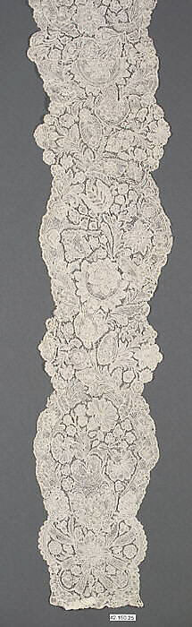 Pair of lappets, Bobbin lace, point d'Angleterre, Flemish, Brussels 