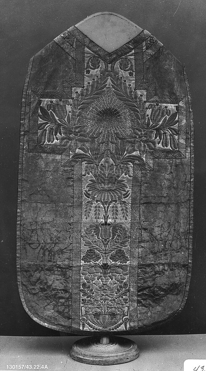 Chasuble, Silk and metal thread, French 