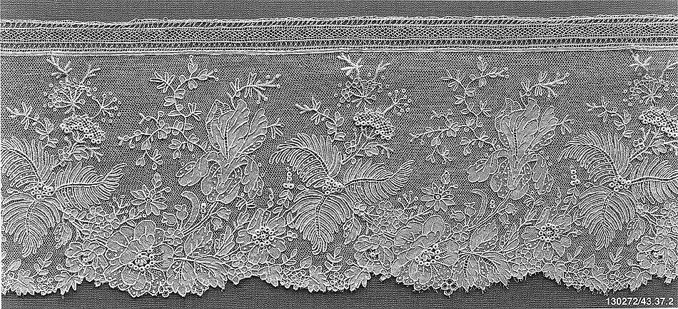 Border, Verdé, Delisle &amp; Cie., Needle lace, Brussels needle lace, Point de Gaze, Belgian, Brussels 