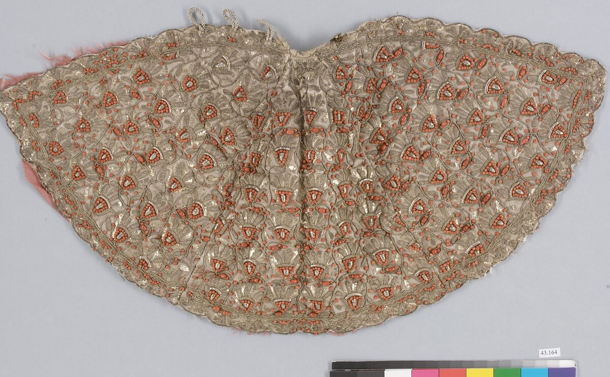 Statue robe, Metal thread, coral beads, Italian, Sicily