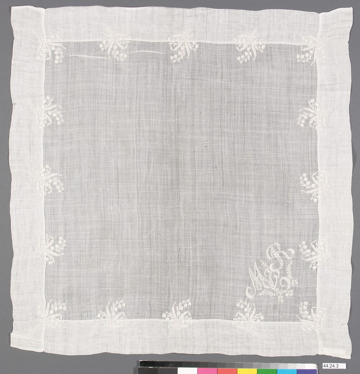 Handkerchief, Linen on linen, French