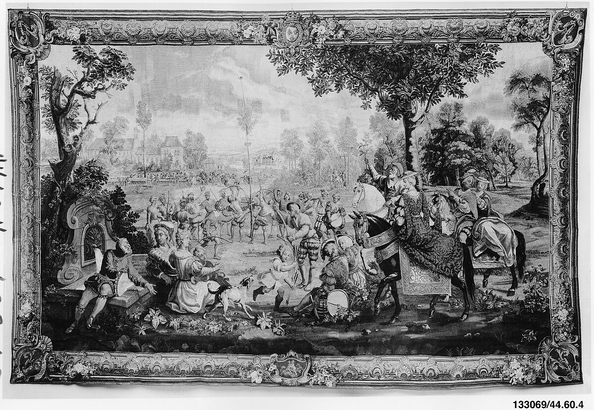 May from a set of The Months of Lucas, Master of the Months of Lucas (Netherlandish, active about 1535), Wool, silk (20-21 warps per inch, 8-9 per cm.), French, Paris