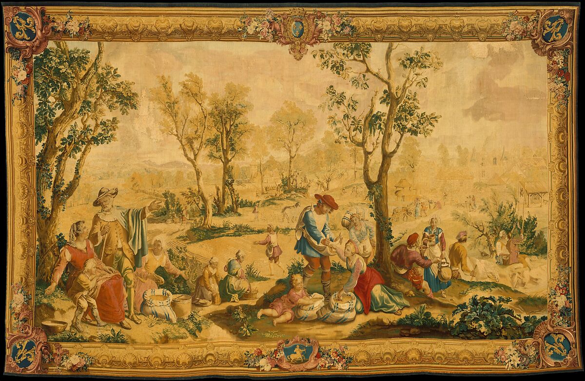 November from a set of The Months of Lucas, Master of the Months of Lucas (Netherlandish, active about 1535), Wool, silk (20-21 warps per inch, 8-9 per cm.), French, Paris 