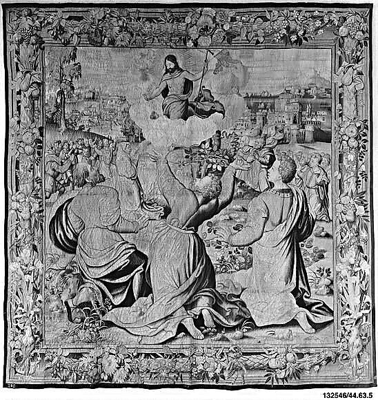 The Ascension, Michiel Coxie (I) (Netherlandish, Mechelen ca. 1499–1592 Mechelen)  , prob., Wool, silk, silver-gilt, silver thread (18-19 warps per inch, 7-8 per cm.), Netherlandish, Brussels 
