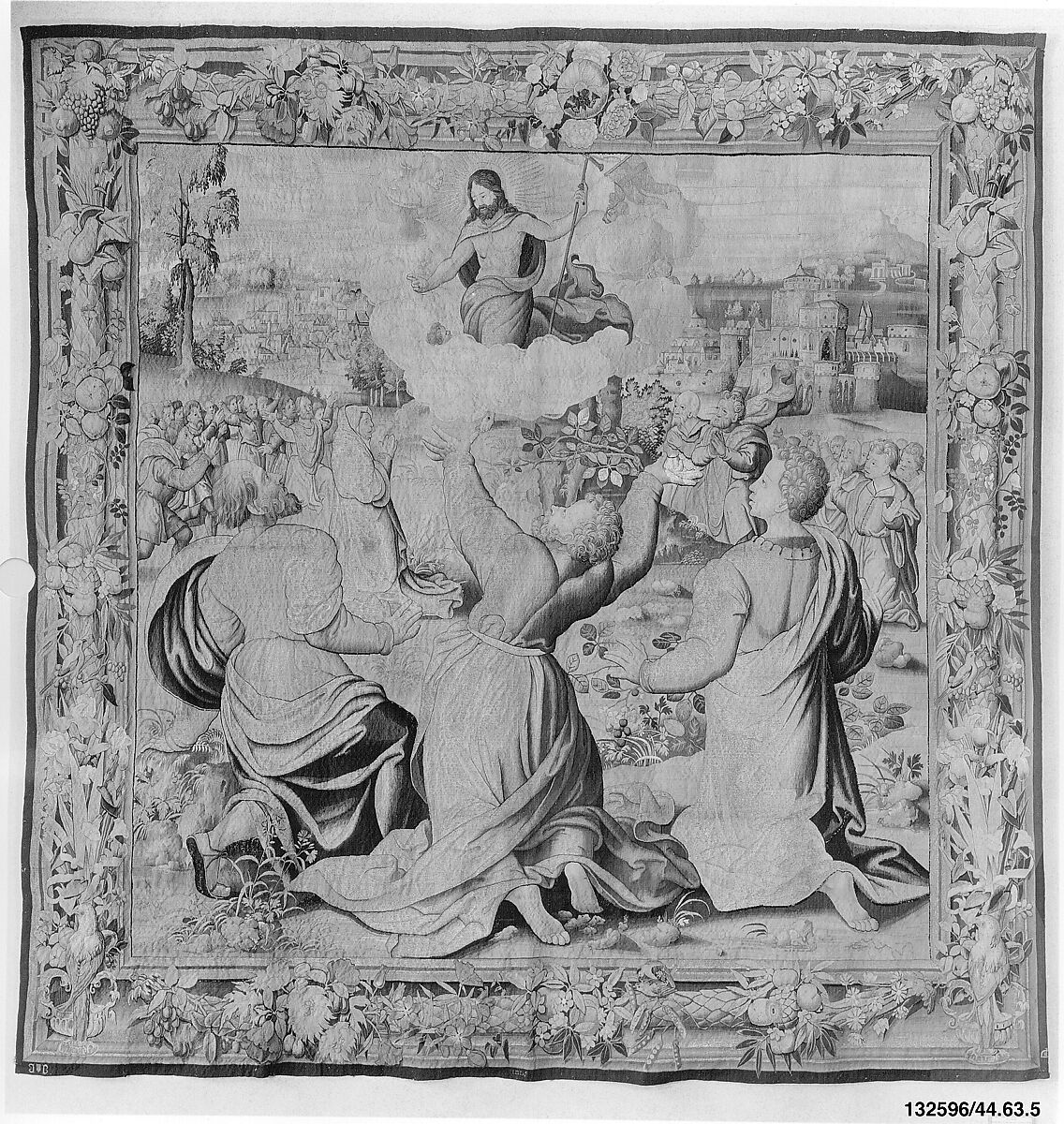 The Ascension, Michiel Coxie (I) (Netherlandish, Mechelen ca. 1499–1592 Mechelen)  , prob., Wool, silk, silver-gilt, silver thread (18-19 warps per inch, 7-8 per cm.), Netherlandish, Brussels