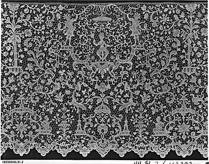 Part of a flounce, Needle lace, possibly French