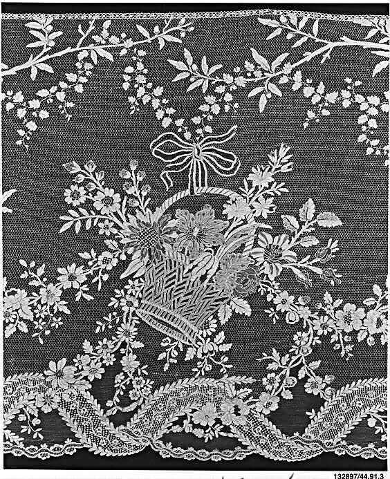 Flounce, Needle lace, point d’Alençon, French