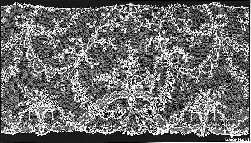Flounce, Needle lace, point d’Alençon, French