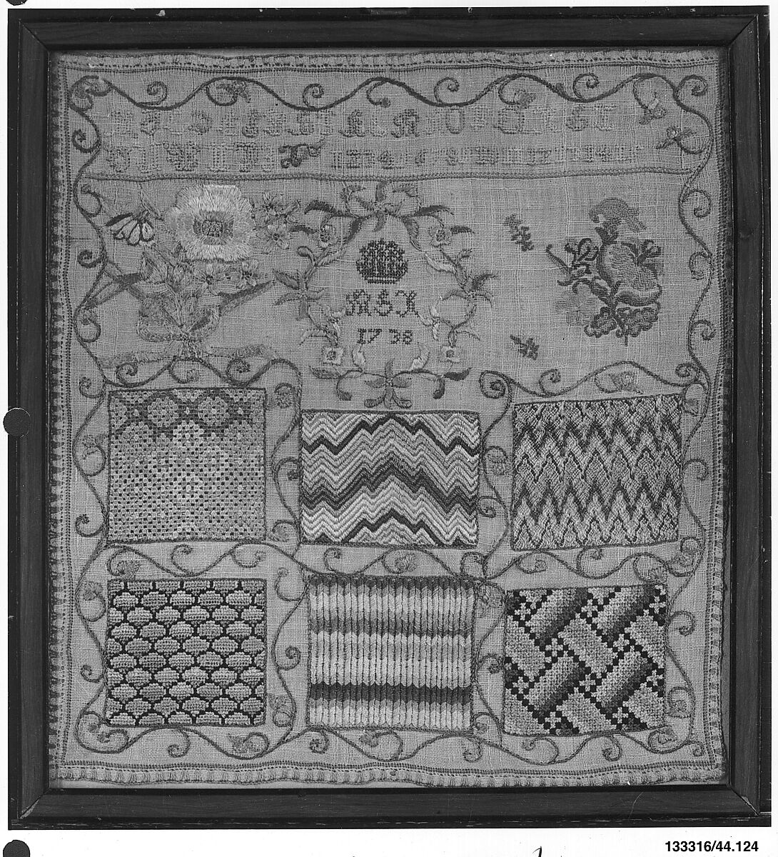 Sampler, Silk on linen, Southern German 