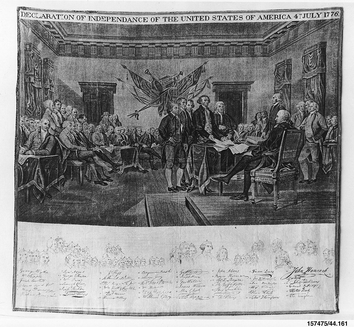 Event handkerchief, After an engraving by Asher Brown Durand (American, Jefferson, New Jersey 1796–1886 Maplewood, New Jersey), Cotton, British