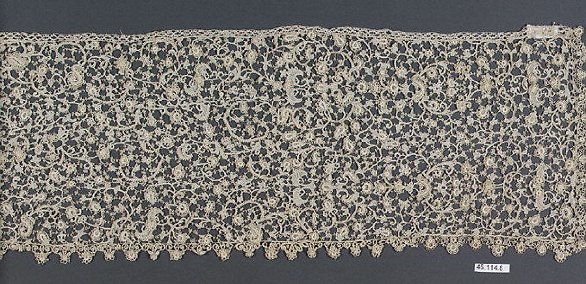 Border, Needle lace, Italian, Venice 