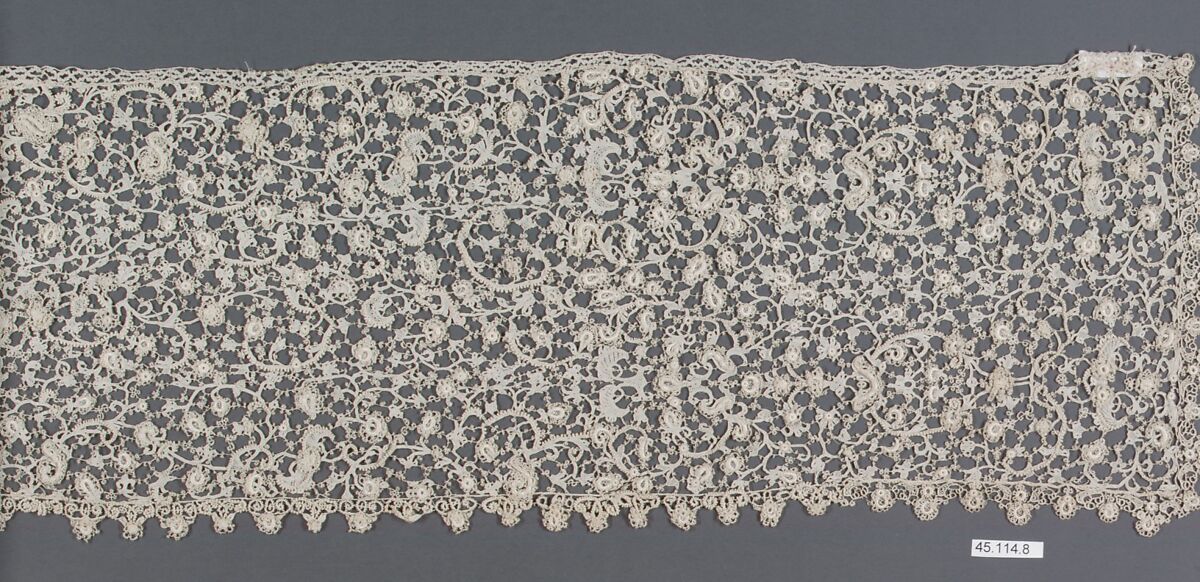 Border, Needle lace, Italian, Venice