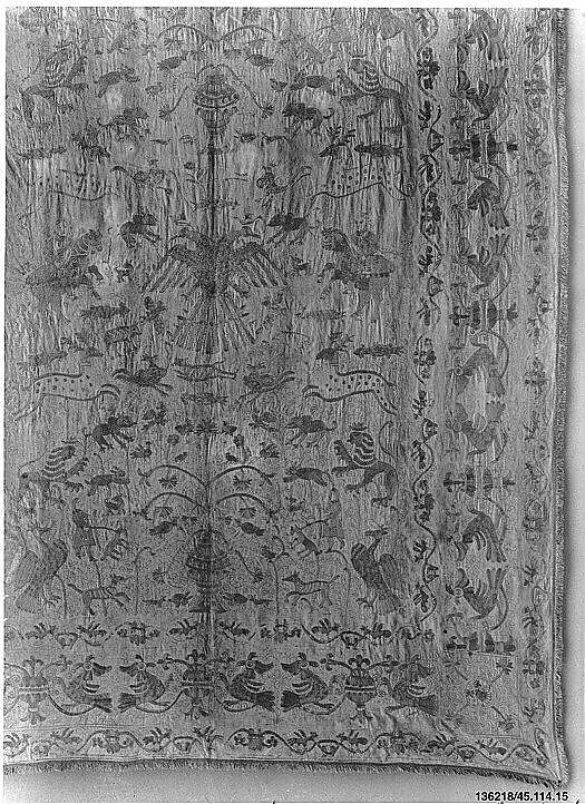 Hanging, Silk on linen, Spanish or Portuguese