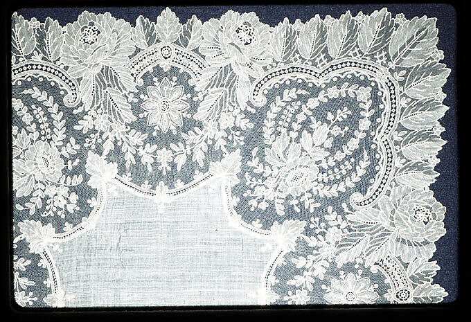 Handkerchief, Needle lace, Brussels needle lace, linen, French