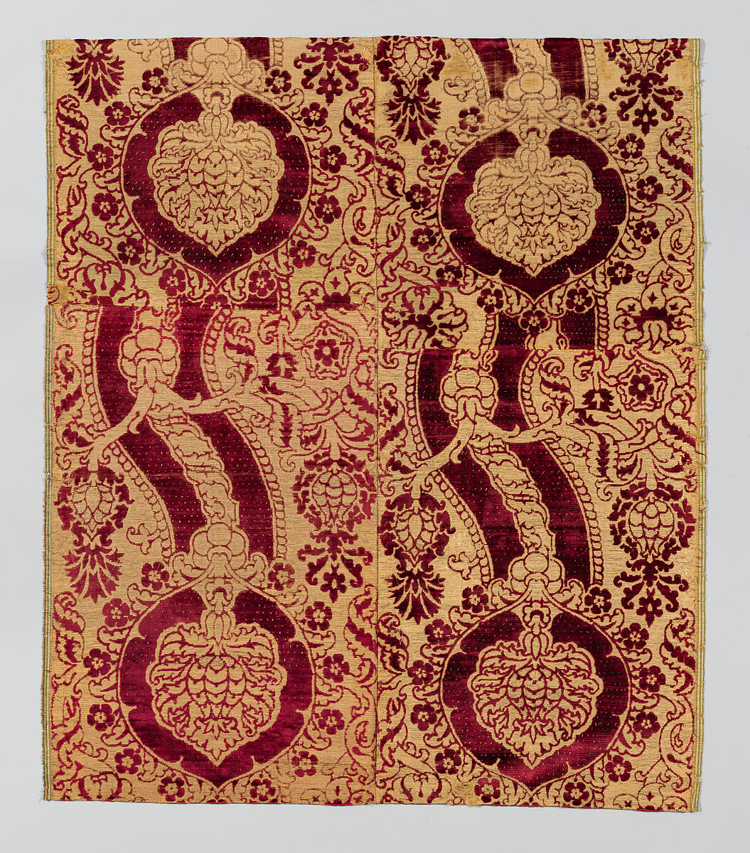 Panel of velvet, Silk and metal thread, Italian or Spanish