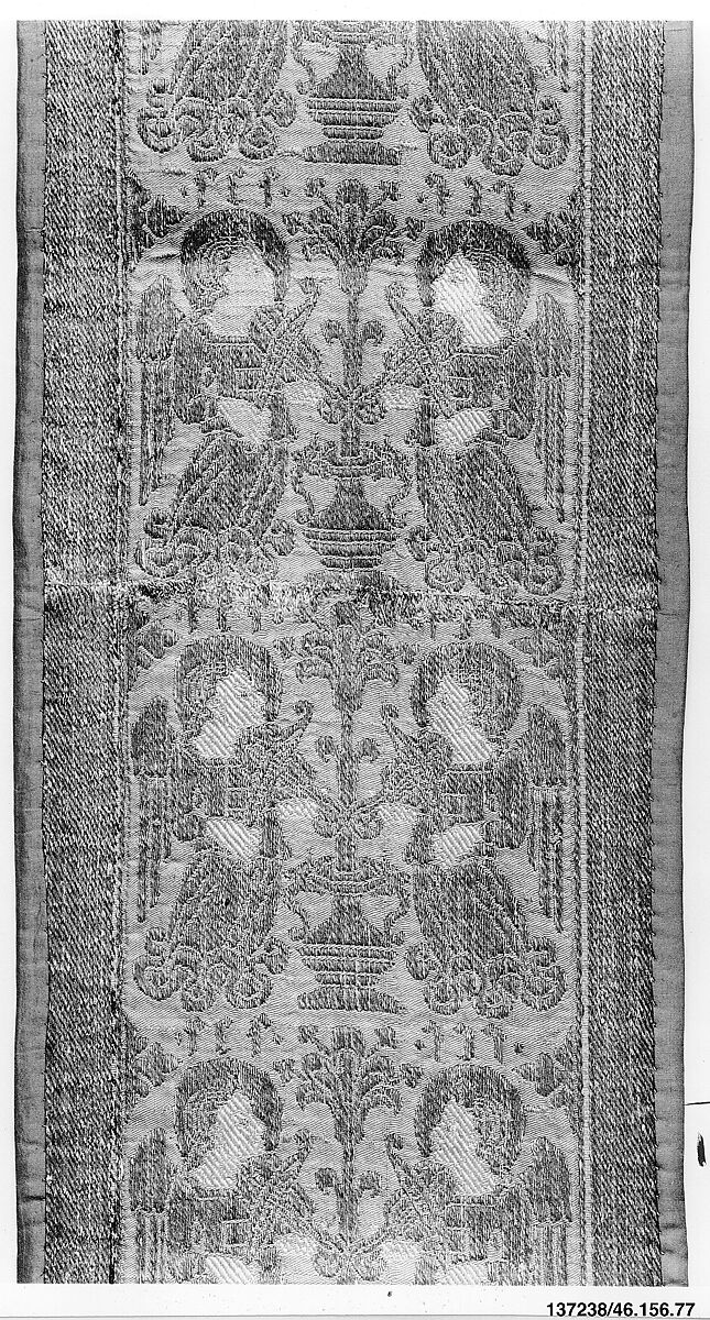 Orphrey, Silk, linen, and metal thread, Italian, Siena 