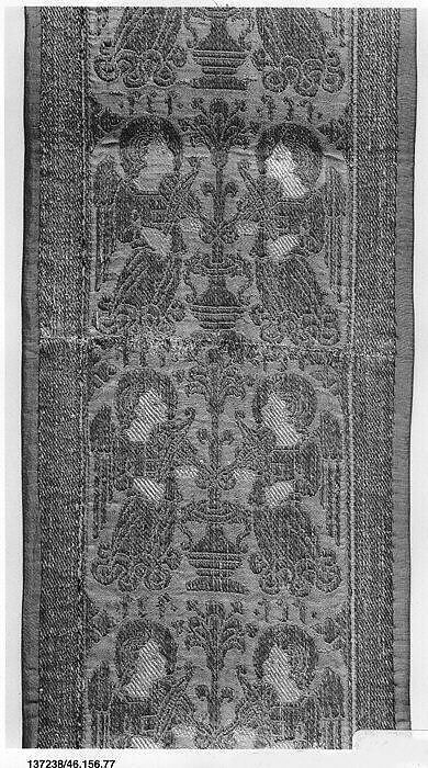 Orphrey, Silk, linen, and metal thread, Italian, Siena