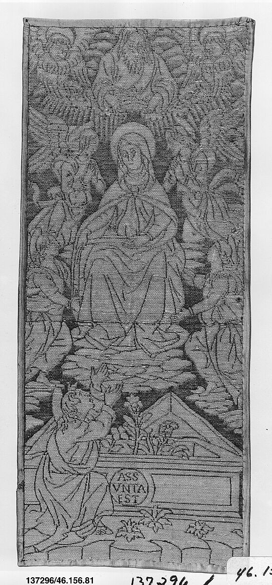 Part of an orphrey, Silk, linen and metal thread, Italian, Florence